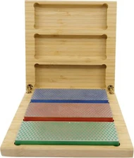 Diamond Knife Sharpening Kit , Set of 3 Diamond Sharpening Stones, 6-Inch