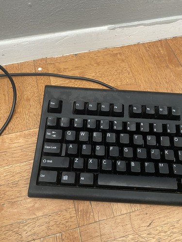 Vintage 1990's Black IBM KB-8923 Keyboard PS/2 Wired Blue Logo 6-pin - Picture 2 of 7