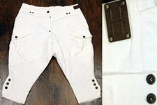 ELISABETTA FRANCHI CELYN B Italy White Denim Cargo Puffy Bloomers Short Pants 44
