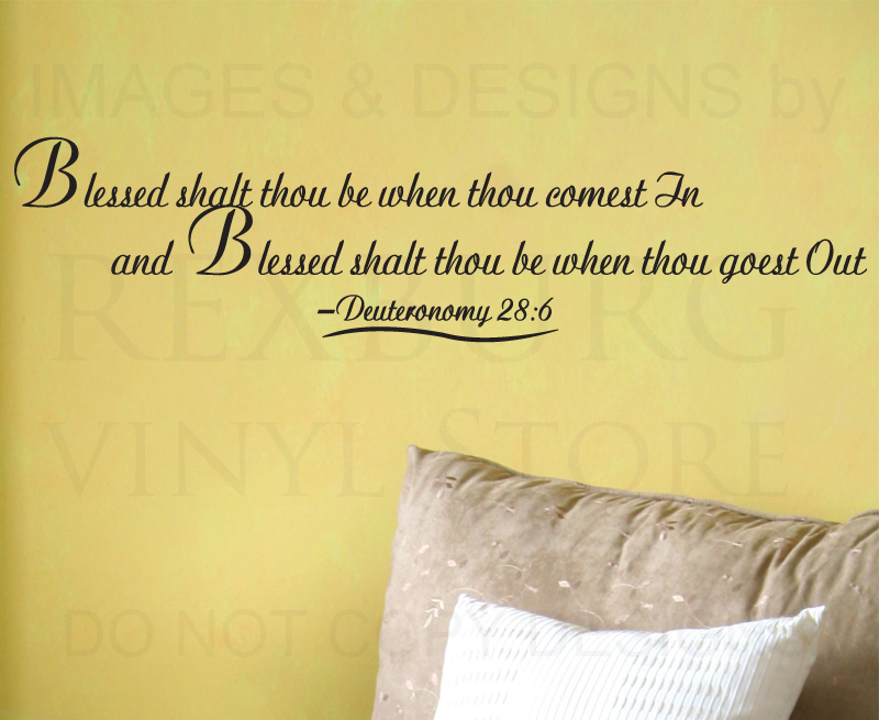 Religious Vinyl Wall Art Sticker Blessed Shalt Thou Be Entryway Decal