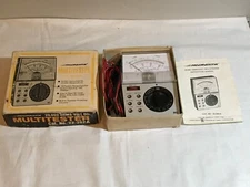 Vintage Micronta Portable Bench Multi Tester Multimeter Voltage Amps 22-202A N/B
