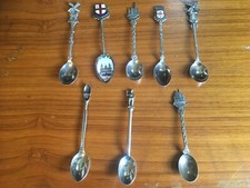 Collectors antique enamelled tea spoons x 8