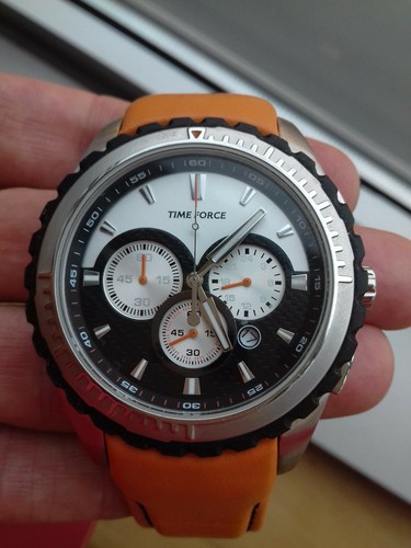 TIME FORCE VINTAGE COLLECTION CHRONOGRAPH TF2911M12 NOS WATCH MONTRE OROLOGIO - Imagen 10 de 12