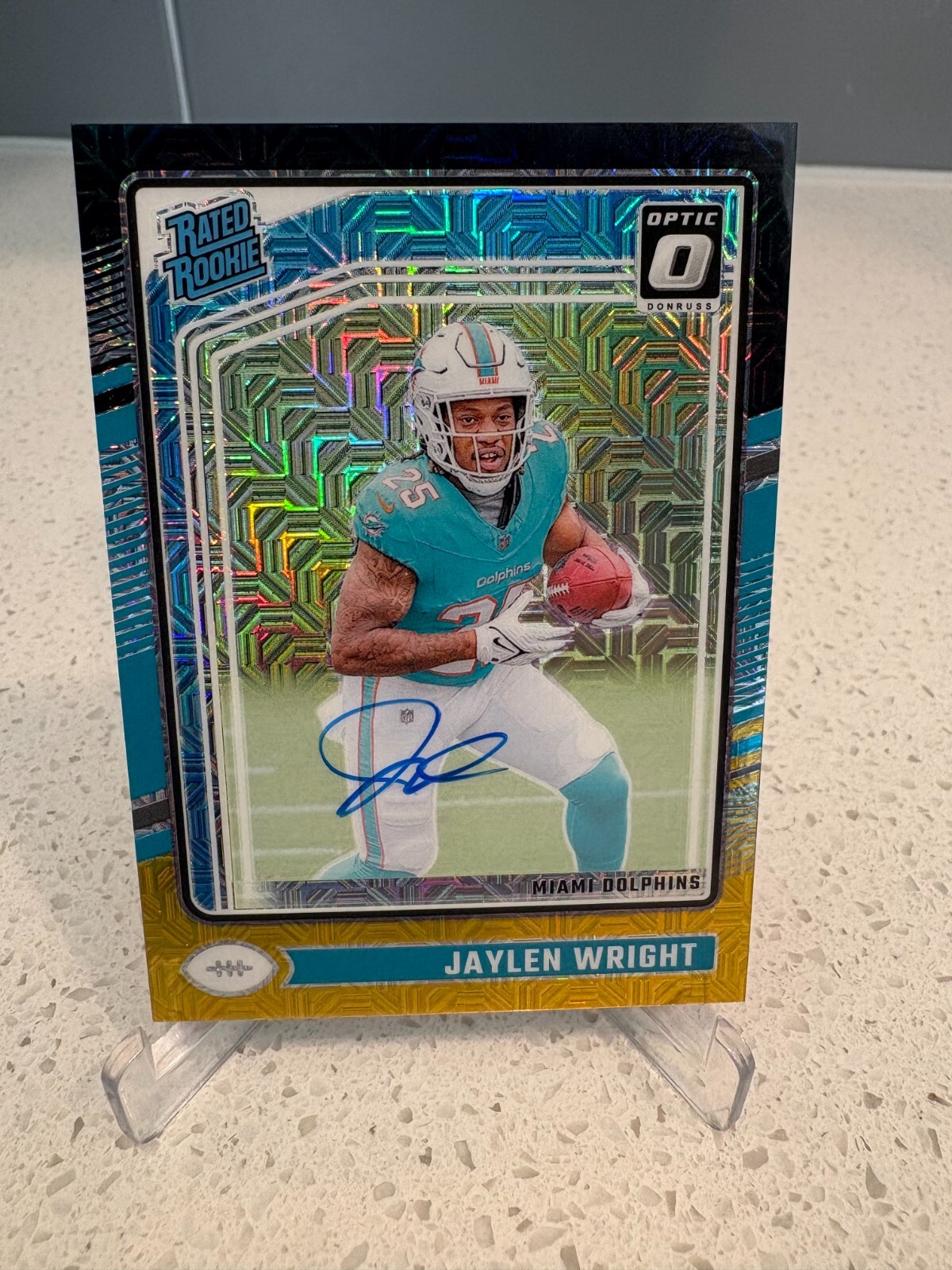 2024 Optic Choice Jaylen Wright AUTO Black Gold Prizm Rated Rookie #249 RC /60