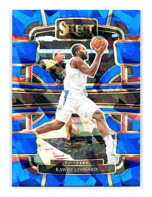 2023-24 Select Basketball #24 Kawhi Leonard Blue Cracked Ice Prizm Clippers