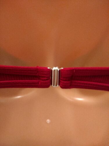 Zaful Forever Young Swim Bikini Top. White Deep. Dark Brick Red. Size XL - Picture 9 of 12