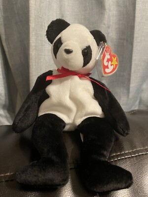 ty beanie baby fortune panda bear panda Multiple ERRORS, RARE