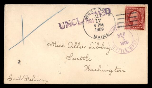 Mayfairstamps US 1909 West Paris Maine to Seattle WA Unclaimed Cover aac_34843 Mayfairstamps US 1909 West Paris Maine to Seattle WA Unclaimed Cover aac_34843
