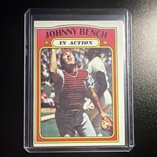 Topps 1972 Johnny Bench #434 Cincinnati Reds In Action Baseball Card MLB