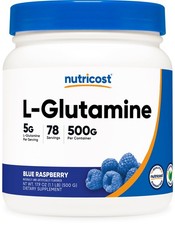 Nutricost L-Glutamine Powder 500G  Blue Raspberry 