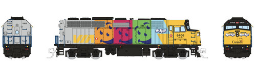 Locomotora escala N Rapido 580518 F40PH-2D (DC/DCC/sonido) VIA Rail Kool Aid #6406 | Condition: New