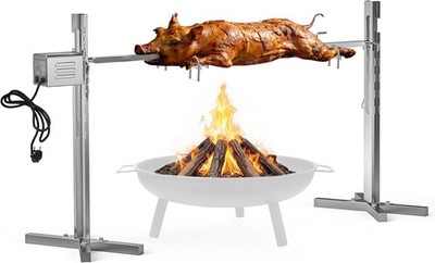 Stainless Steel Pig Lamb Roaster w/15W 110V Powerful Motor,Spit Rotisserie Kit