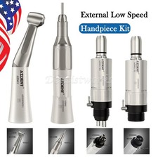 AZDENT Dental Slow Low Speed Handpiece Straight Contra Angle 4/2Hole Air Motor