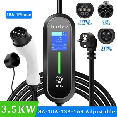3.5KW Type2 IEC 62196 / GB/T 16A 1Phase Type 1 Wallbox Charging Station for EV