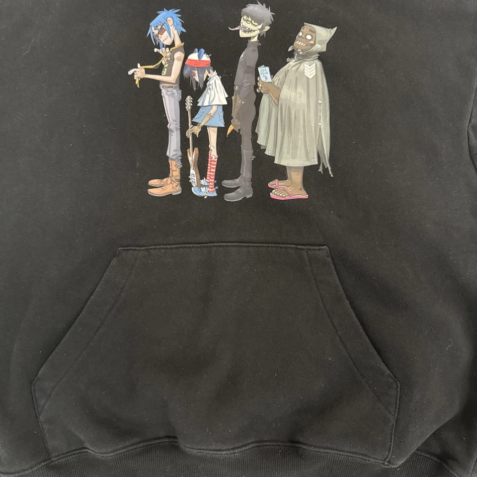 Sudadera con Capucha Gorillaz Band Talla Pequeña Logo Gráfico Personaje H&M Grunge Patinador Negra Foto 3 de 4