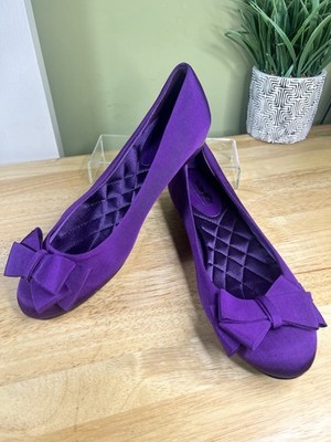 Coach and Four Ballet Flat Shoe Purple Size W9 Slip-on Flats with Bow EUC |  eBay