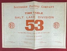 1938 Southern Pacific Lines Salt Lake Division Employee Timetable #53