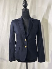 J.crew Blazer Size 0 Schoolboy Jacket Navy Blue Gold Buttons