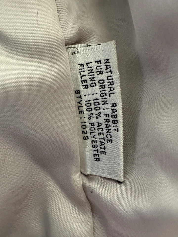 Vintage Berman’s France Rabbit Fur Coat Women's Long Sleeve Lined - Image 4 of 4