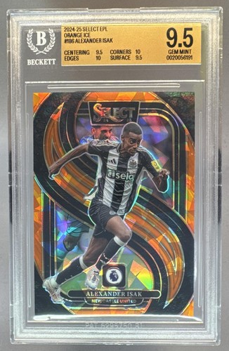 Alexander Isak 2024 Panini Select Premier League #186 Orange Ice /155 BGS 9.5
