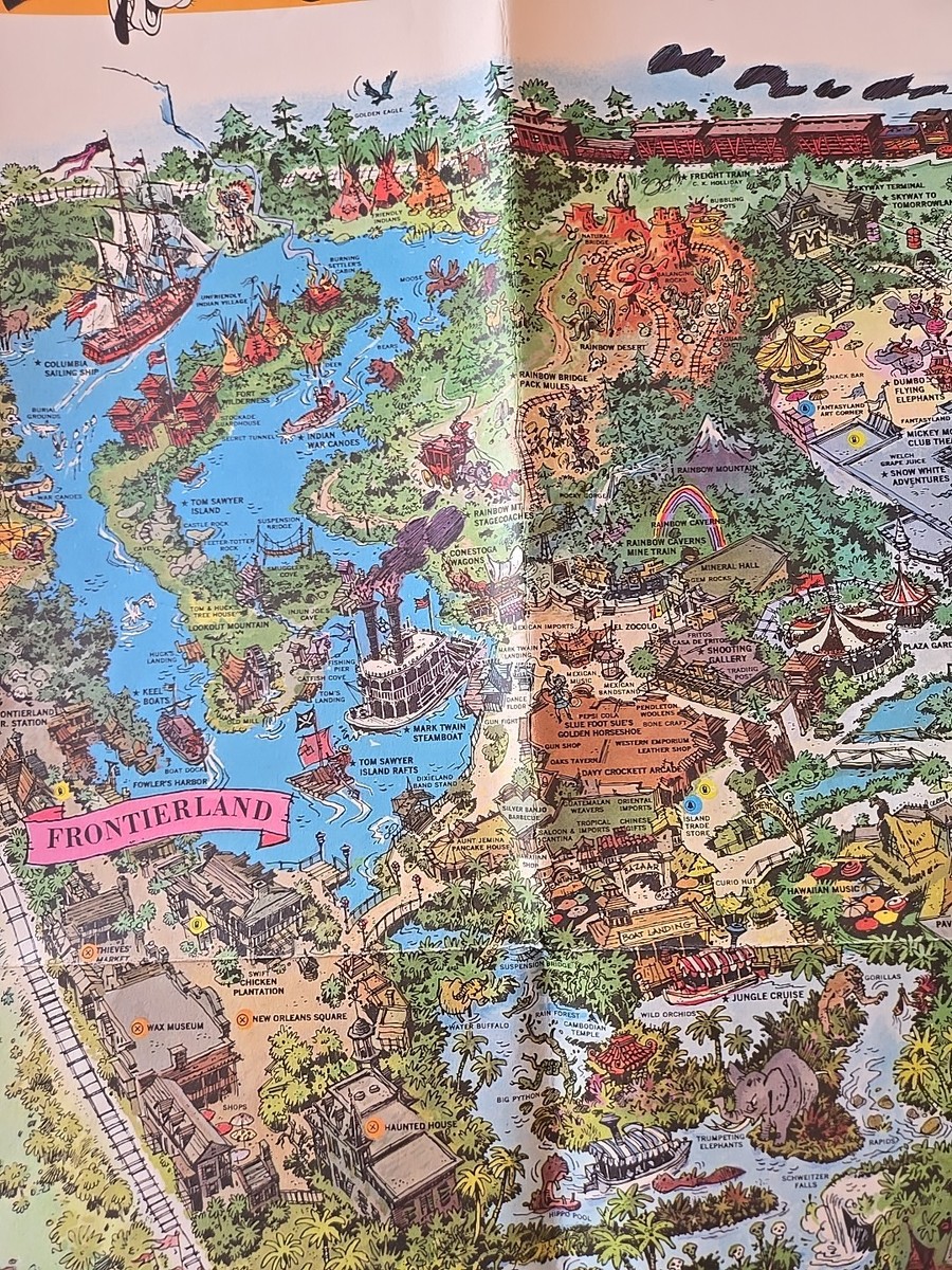 Disneyland Map 1958 ORIGINAL VINTAGE* Large 45 x 30” folded | eBay