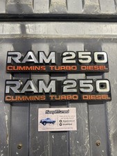 1992 1993 Dodge Ram 250 Cummins Turbo Diesel Fender Emblem Badge Oem Pair D250