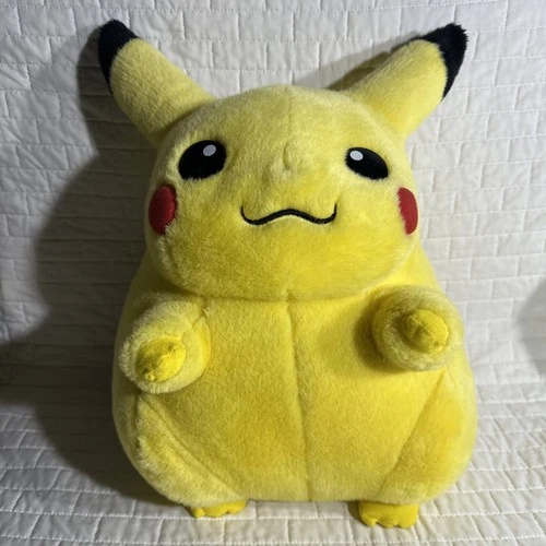 Vintage 1999 Pokémon Life Size Pikachu Jumbo Plush Toy 16" Nintendo Hasbro Tomy
