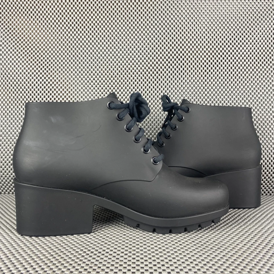 Melissa Stellar Botas Zapatos Mujer Talla 9 Negro Botines Con Cordones Foto 3 de 4