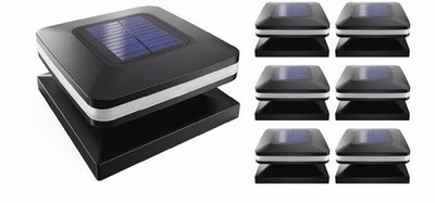 Sunco 6 Pack Solar Post Lights, Outdoor Dusk to Dawn Black Square Solar Power...