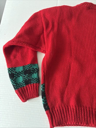 Karen Scott Sweater Women Petite L PL Scottie Dog 1980s NOS Ugly Christmas VNTG