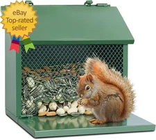 Metal Squirrel Feeder  Squirrel Feeders for outside Hanging Nesting Box