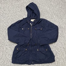 Michael Kors Jacket Womens Small Blue Utility Small Navy Hooded All Season