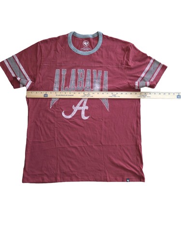 Alabama Crimson Tide 47 Brand Men's 2XL Distressed Ringer Short Sleeve T-Shirt - Picture 4 of 4