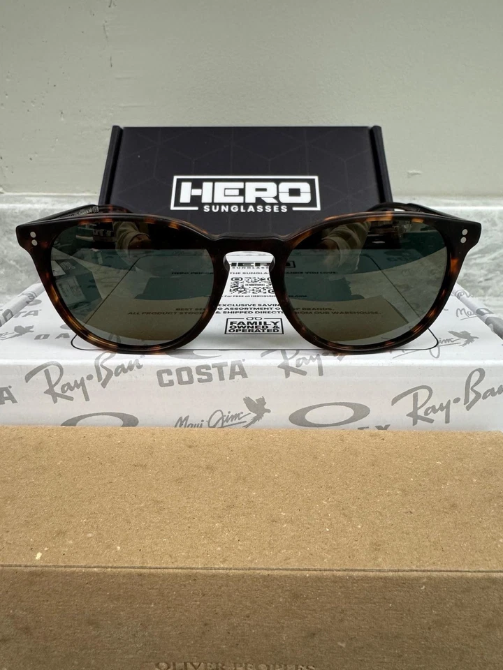 OLIVER PEOPLES | NEW | FINLEY LARGE | 5298SU 1454O9 | TORTOISE | GREEN GOLDTONE - Image 2 of 4