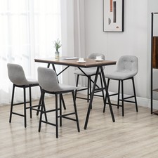 HOMCOM Bartisch mit Barhocker Set, Küchentisch, 5-teilig Essgruppe, Bartisch Set