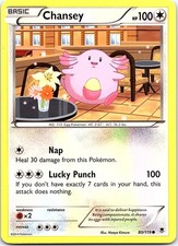 Chansey Phantom Forces 80/119 Common Pokemon Near Mint Pokemon Card