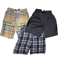 Boy's Lot Of 3 Plaid Casual Mesh Athletic Shorts Size 8 Small
