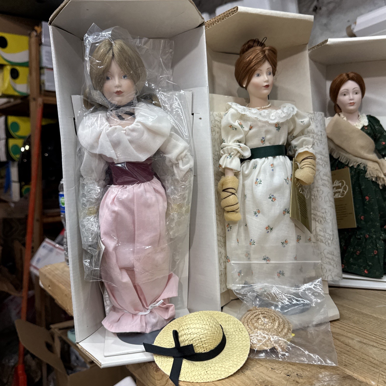 Lot of 11 Franklin Heirloom Dolls Bisque Porcelain 14" Mint Condition