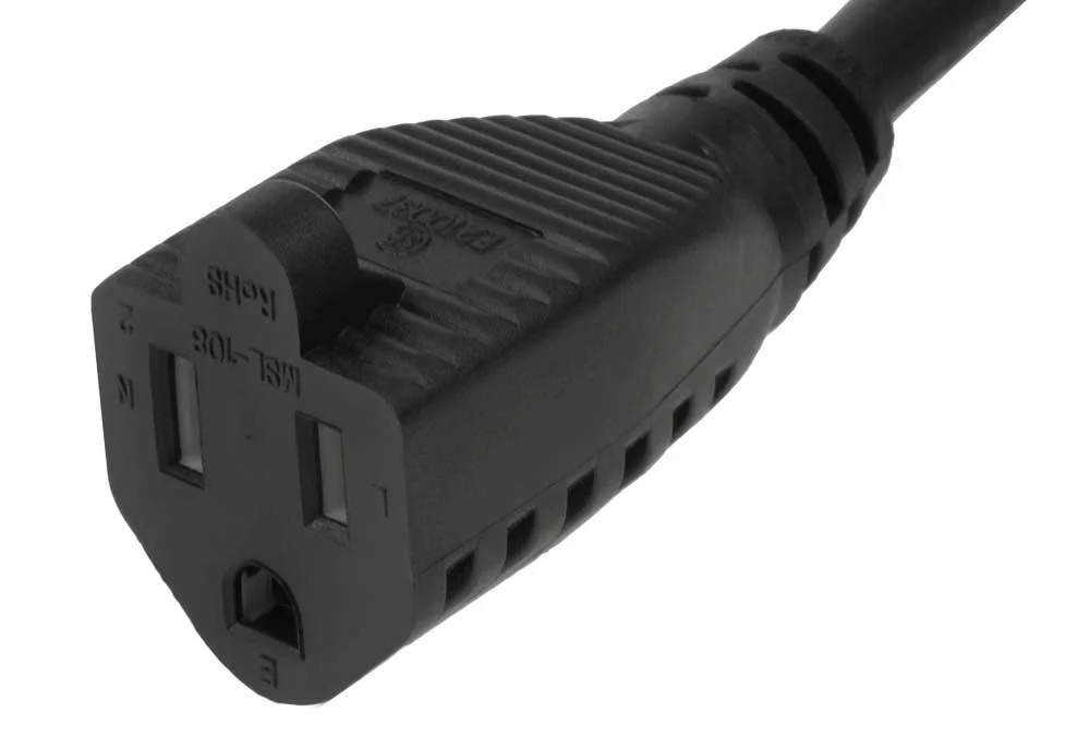 SF Cable NEMA 5-15R to IEC320 C14 Monitor Power Adapter Cord, 1 foot - 18 AWG