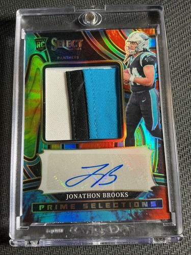 2024 Panini Select Jonathon Brooks Rookie Prime Selections Tiedye Patch Auto /25