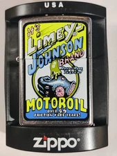 Zippo lighter Barrett Smythe LIMEY JOHNSON MOTOR OIL 21011  2005 new in box