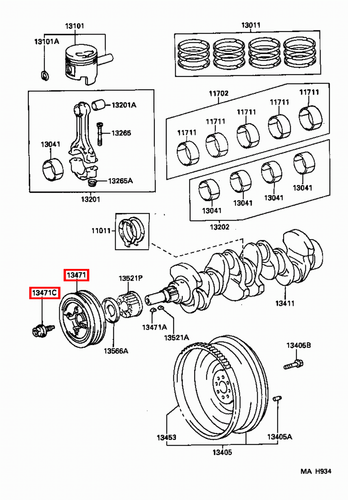 Genuine Hilux LN110 LN109 LN108 2L 3L Harmonic Damper Balancer Pulley w Bolt - Picture 15 of 20