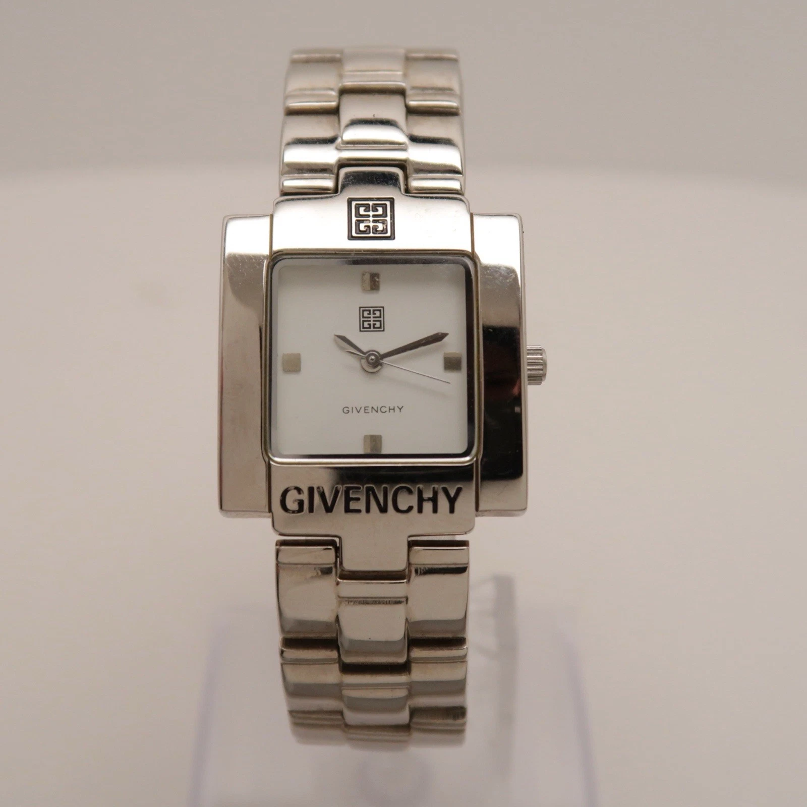 GIVENCHY Square 4G Logo Analog Quartz Women Vintage Watch W419 *WORKING