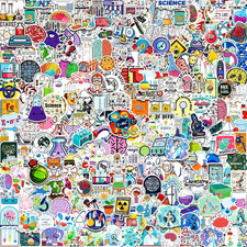 300 PCS Science Stickers for Kids - Physics Math Experiment Waterproof Decals