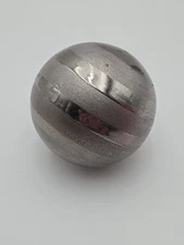 Silver Metal Looking Stripe Ball Orbs Vase Bowl Filler Decor 4" Modern