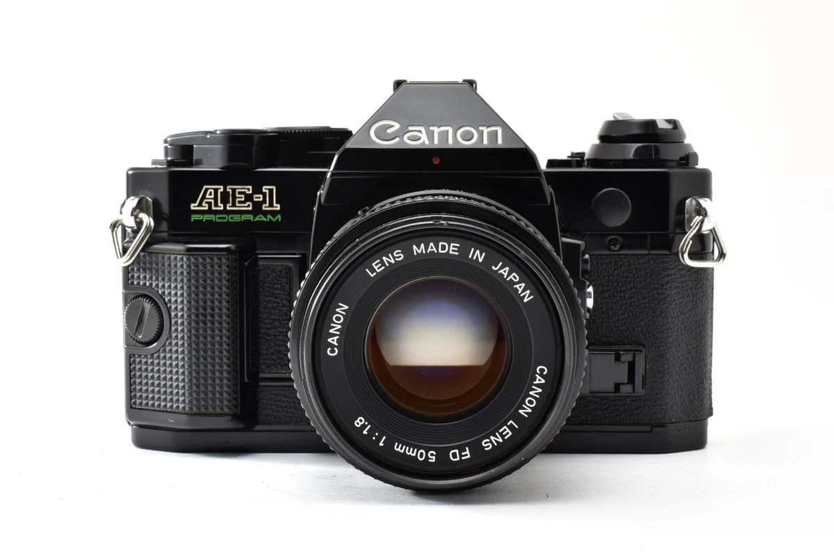 [Casi COMO NUEVA+] Cámara fotográfica Canon AE-1 Program negra 35 mm NFD nueva FD 50 mm f1,8 JAPÓN