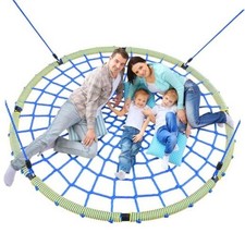60" Large Spider Web Saucer Tree Swing for Kids 60 inch Yellow