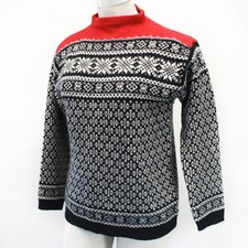 Jones New York Sport 90s Sweater Pullover Lamb wool Fair Isle Mock Neck Cozy XL