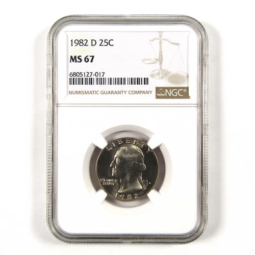 1982 D Washington Quarter MS 67 NGC Clad 25c Uncirculated SKU:I9551