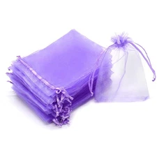 100Pcs Drawstring Organza Bags 5x7 inch, Mesh Jewelry Candy Pouch Party Weddi...